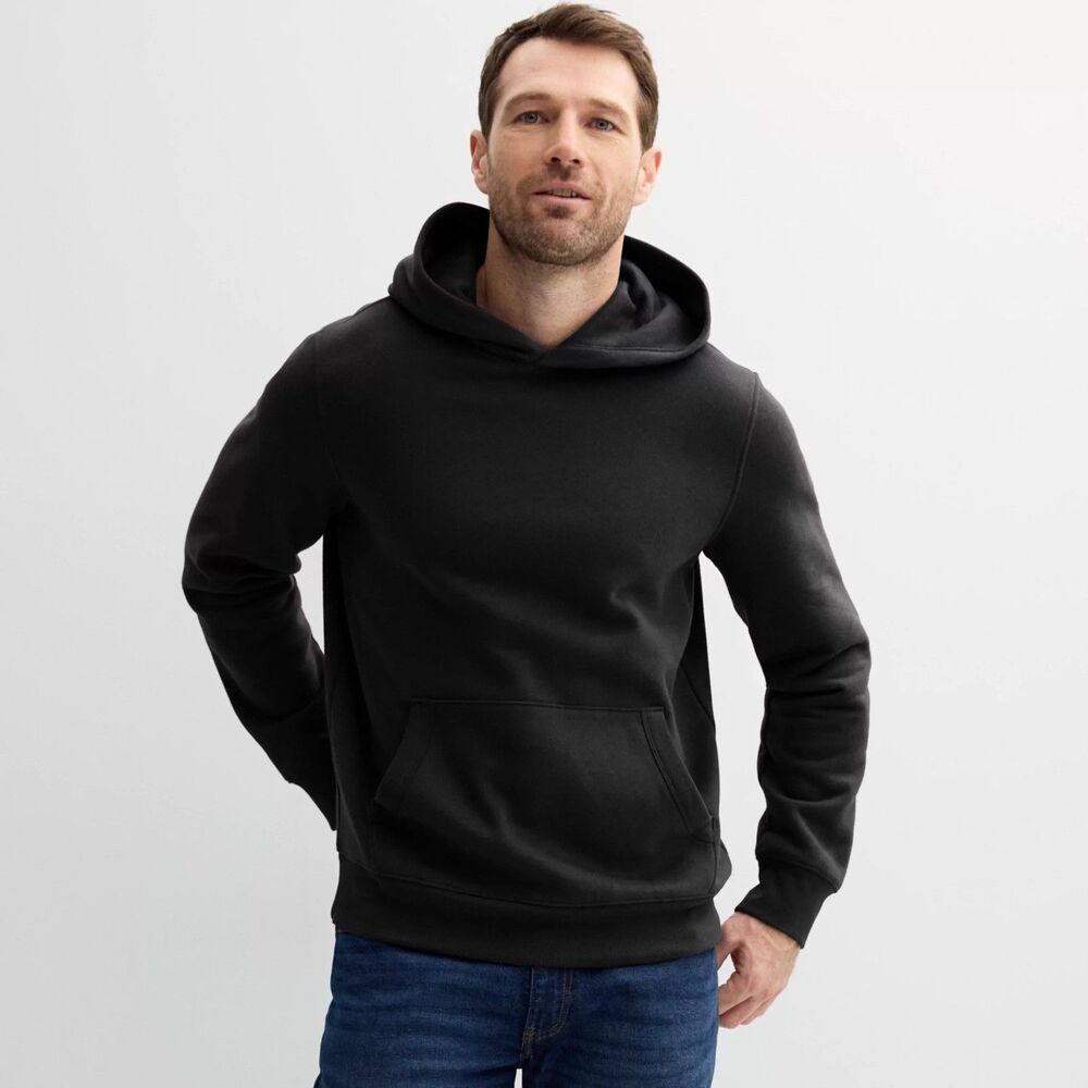 New Men's Sonoma Goods For Life® Supersoft Fleece Hoodie Black Size XL